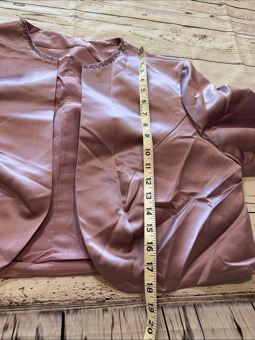 Lavender Satin Cropped Open Jacket